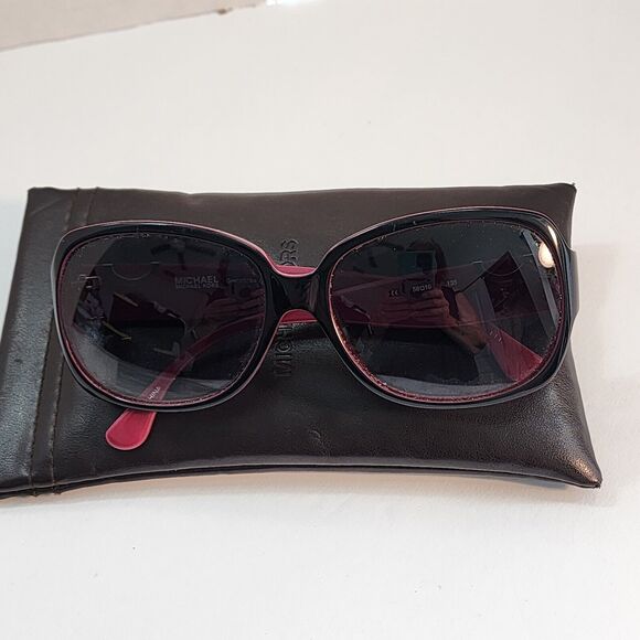 Michael Kors Womens Grenadines (M27695) Sunglasses Black Magenta with Case - Picture 2 of 10
